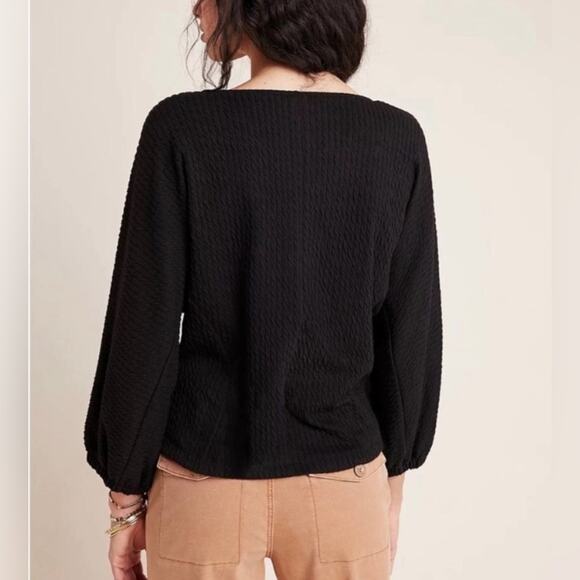 Anthropologie Arya textured top in black - Picture 8 of 8